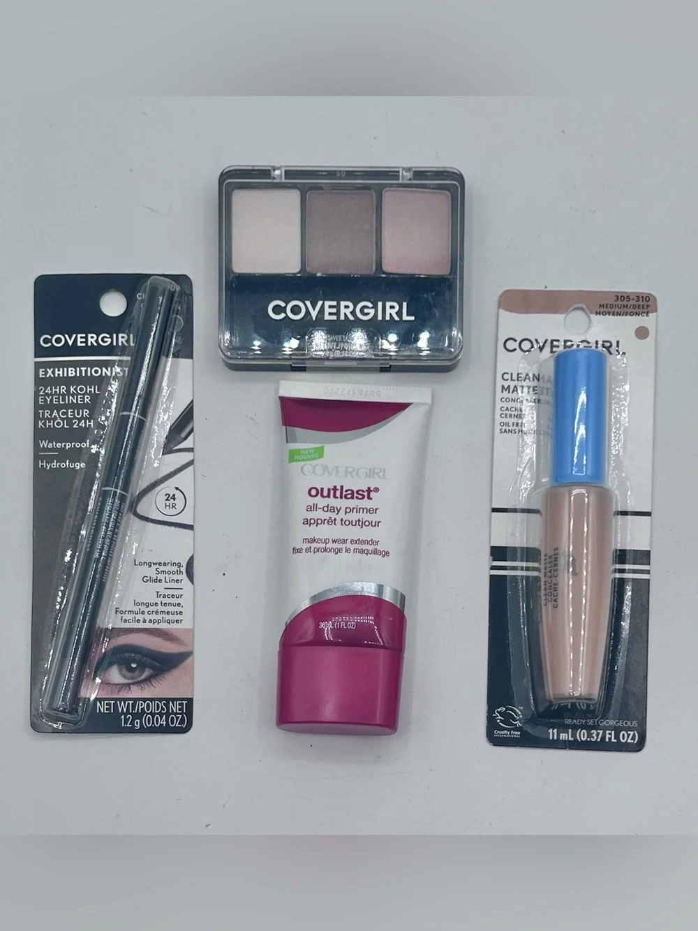 Cover Girl Makeup Beauty Set Primer Eyeliner Shadow Concealer New Sealed